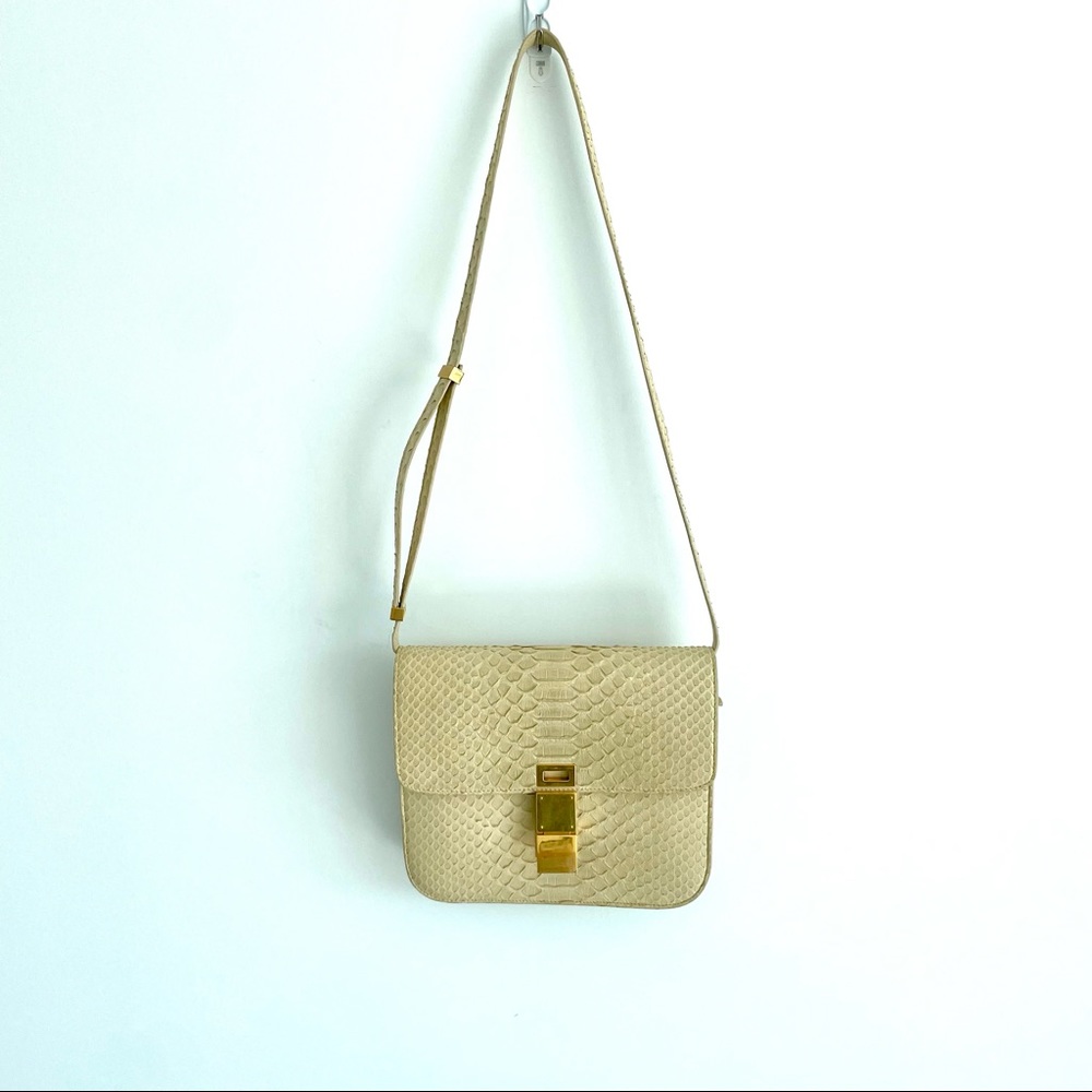 Celine Tan Python Classic Box Flap Bag